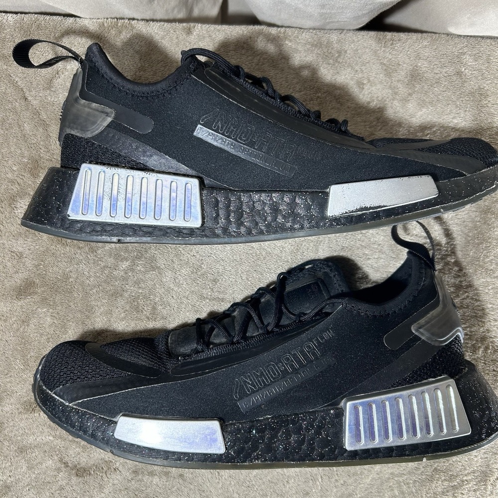 Adidas NMD R1 V2 Women's Size 9 Black Iridescent Silver Sneakers GZ9288